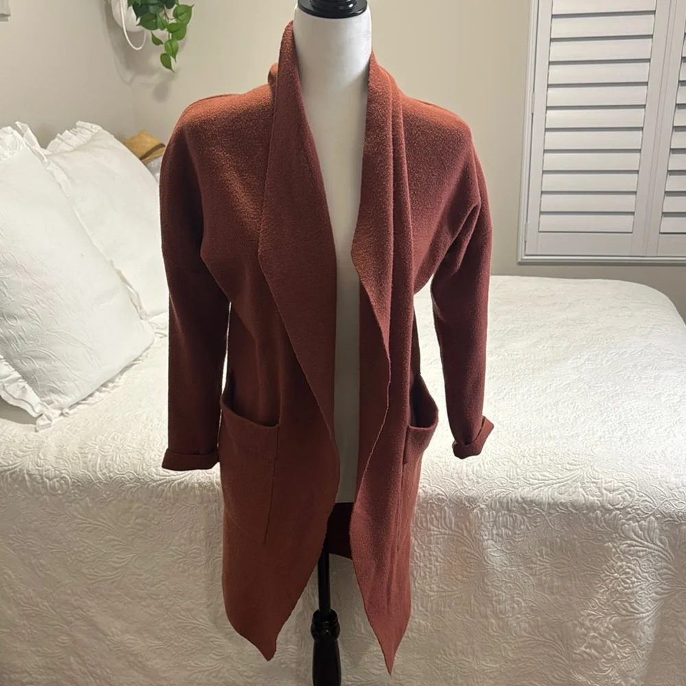 Rust Open Front Cardigan - Picture 1 of 4